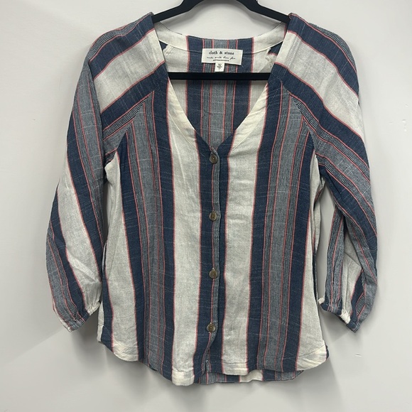 Anthropologie cloth & stone stripe button down shirt S - Picture 2 of 6